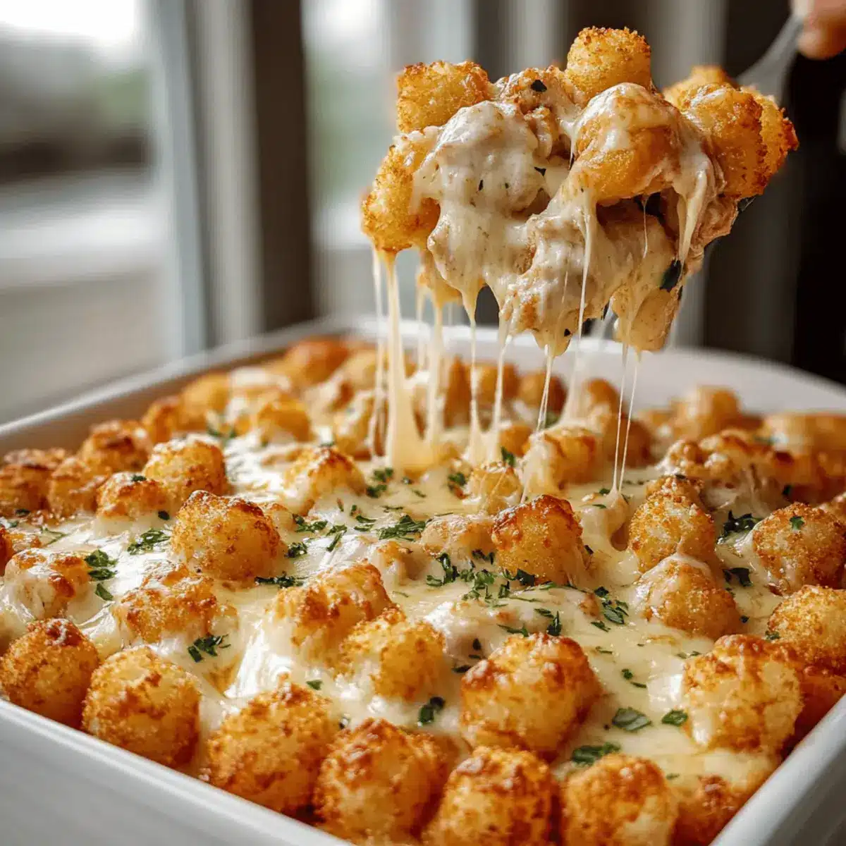 Irresistible Chicken Alfredo Tater Tot
