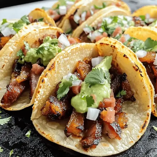 Crispy Pork Belly Tacos with Slaw & Lime