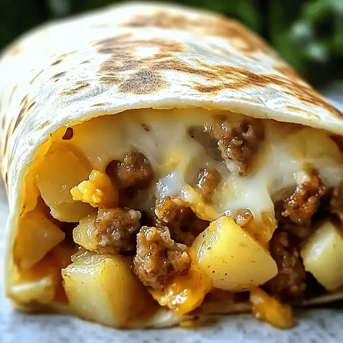 Sausage, Cheese & Potato Breakfast Wraps