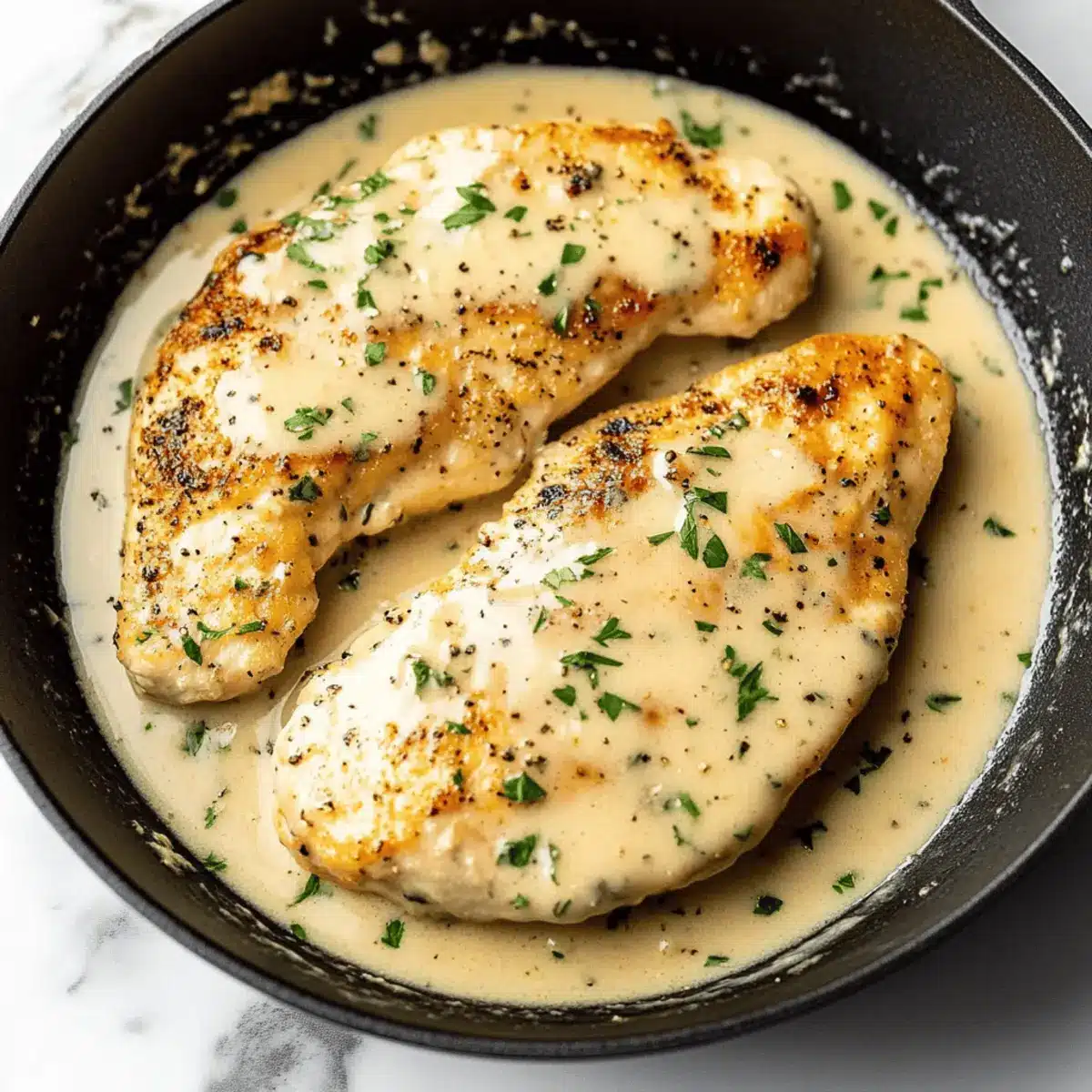 Creamy Chicken in White Wine Sauce
