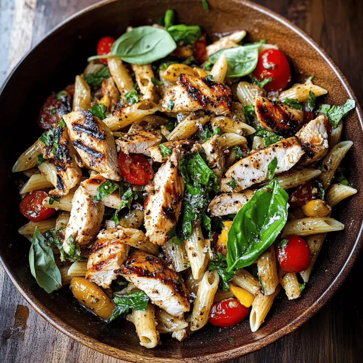 Grilled Chicken Pasta Salad with Balsamic Vinaigrette