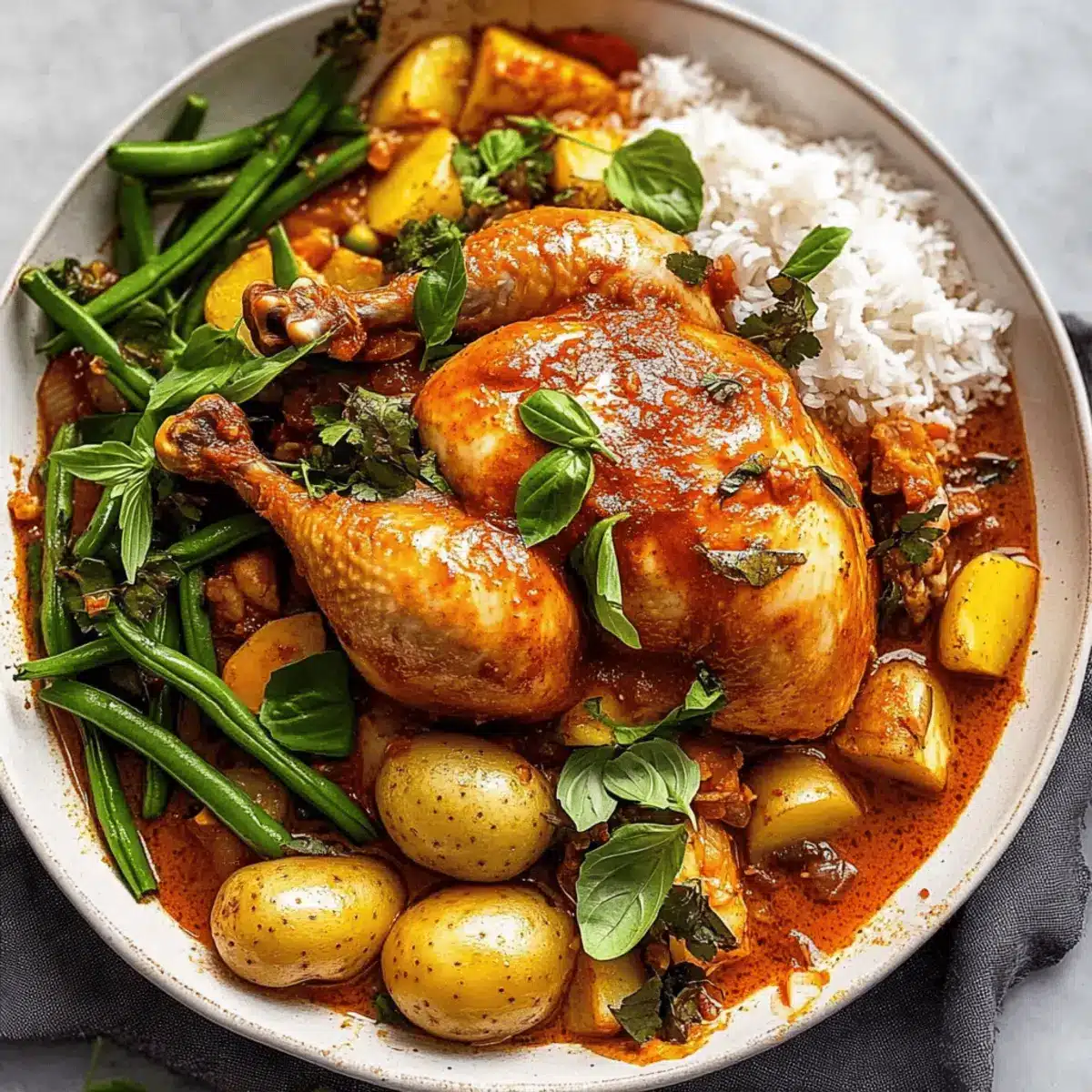 Spicy Thai Red Curry Pot Roast Chicken