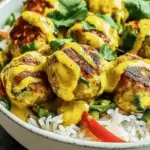 Coconut Curry Chicken Meatball Bowls