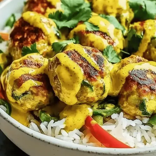Coconut Curry Chicken Meatball Bowls