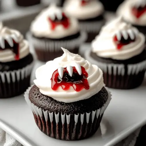 Halloween Vampire Bite Cupcakes