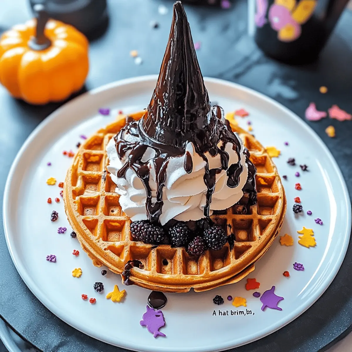 Halloween Witch Hat Waffles