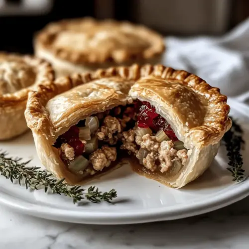 Mini Thanksgiving Turkey & Cranberry Pot Pies