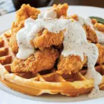 Oven-Fried Chicken with Waffles & White Gravy