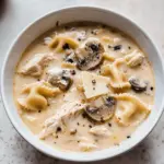 Roasted Garlic White Chicken Lasagna Soup