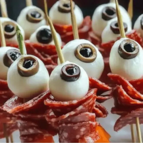 Skewered Salami Eyeballs