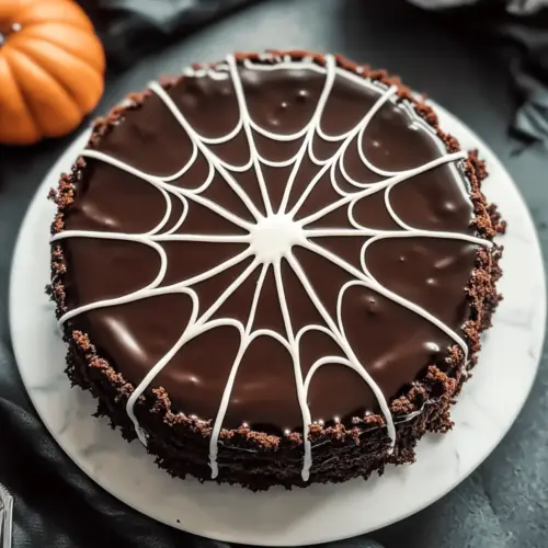 Spiderweb Chocolate Cake