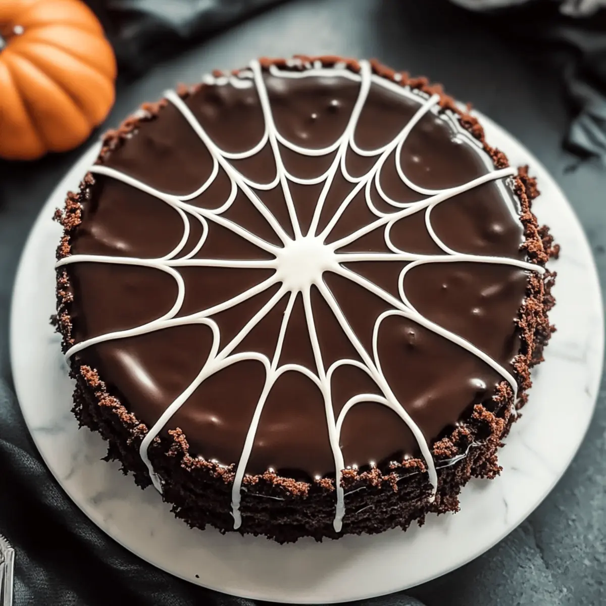 Spiderweb Chocolate Cake