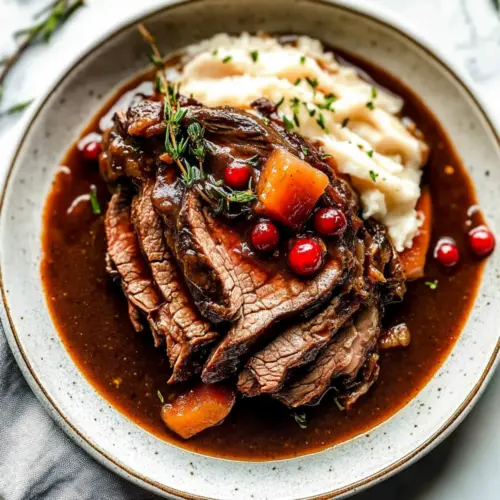 Christmas Roast Beef with Red Wine Gravy