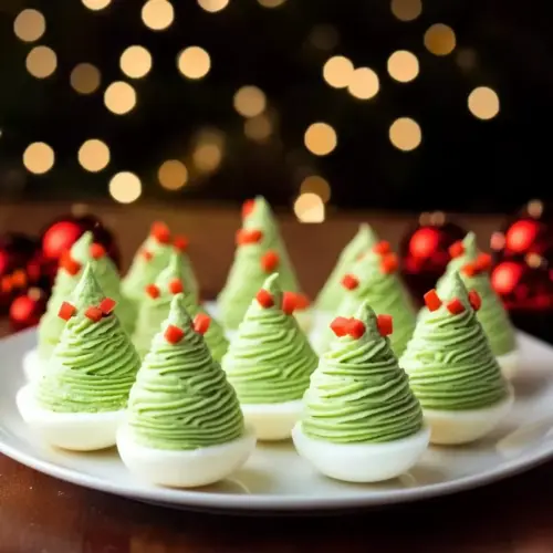 Christmas Tree Deviled Eggs