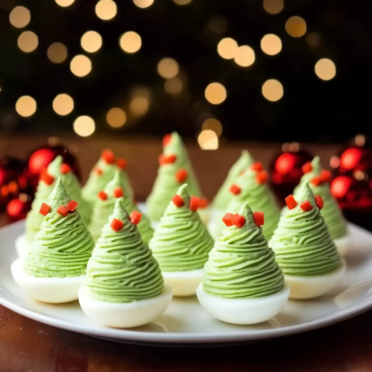 Christmas Tree Deviled Eggs
