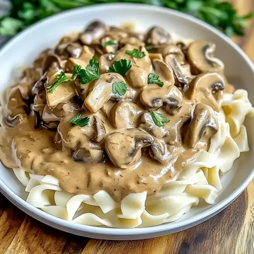 Cozy Mushroom & Seitan Stroganoff