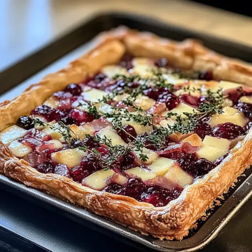 Cranberry Brie Tart with Pancetta & Thyme