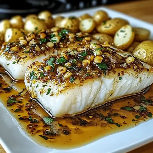 Easy Garlic Butter Cod With Roasted Potatoes