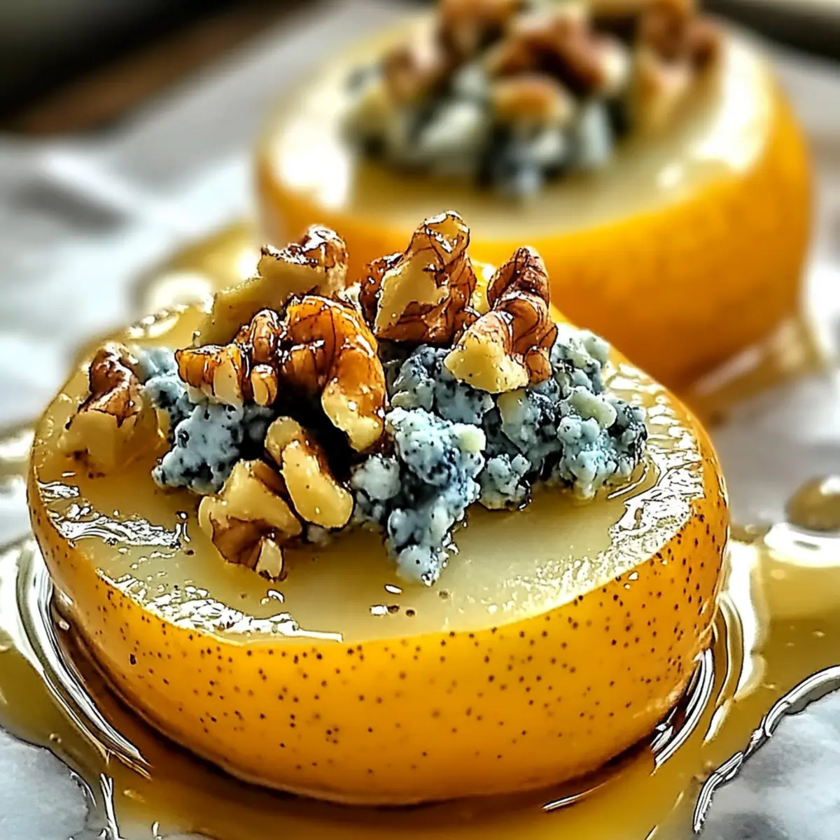 Roasted Pears with Blue Cheese & Walnuts