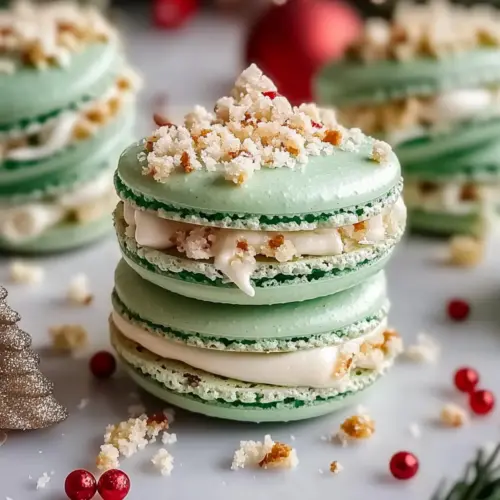Christmas Tree Cake Macarons