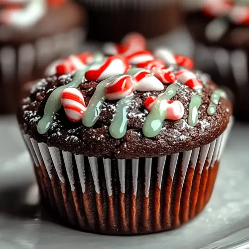 Peppermint Hot Chocolate Muffins