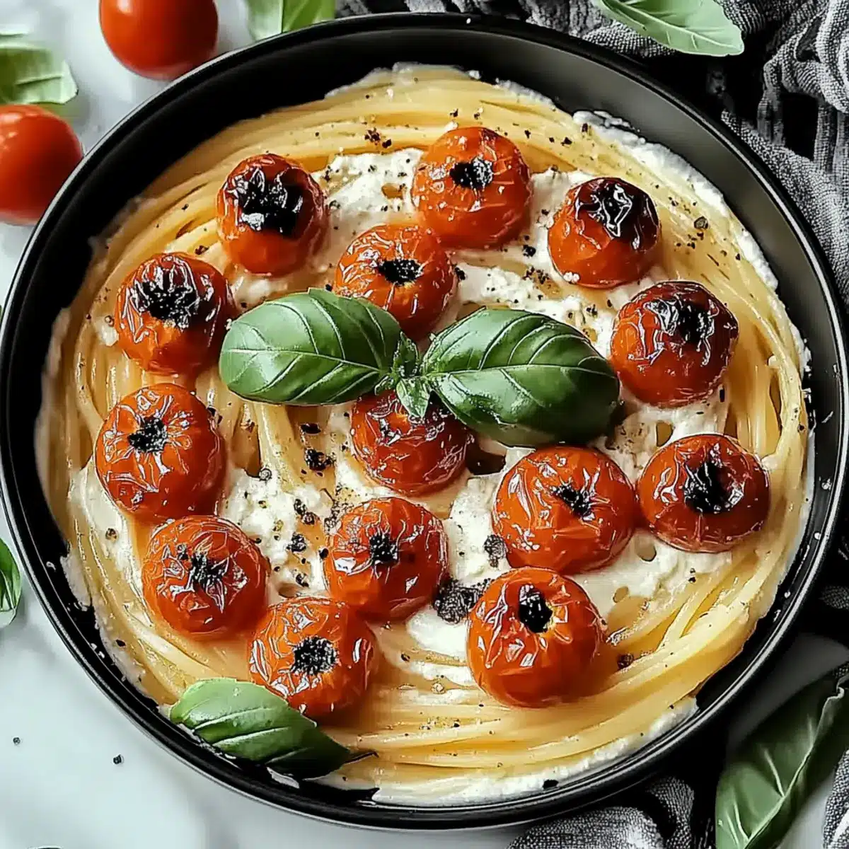 Tasty Roasted Tomato & Garlic Ricotta Pasta