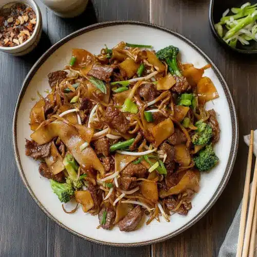 Flat Rice Noodles with Beef