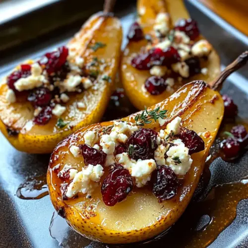 Baked Pears Feta Honey Cranberries