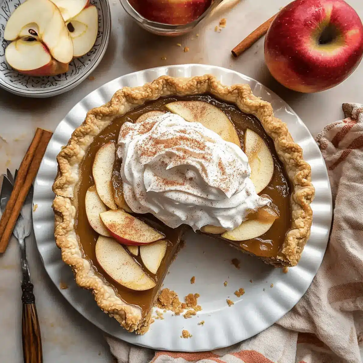 Apple Butter Pie with Cinnamon Whipped Cream