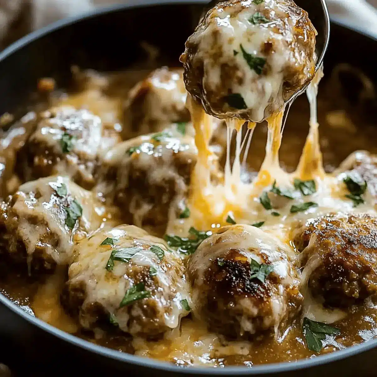 Cheesy French Onion Meatballs