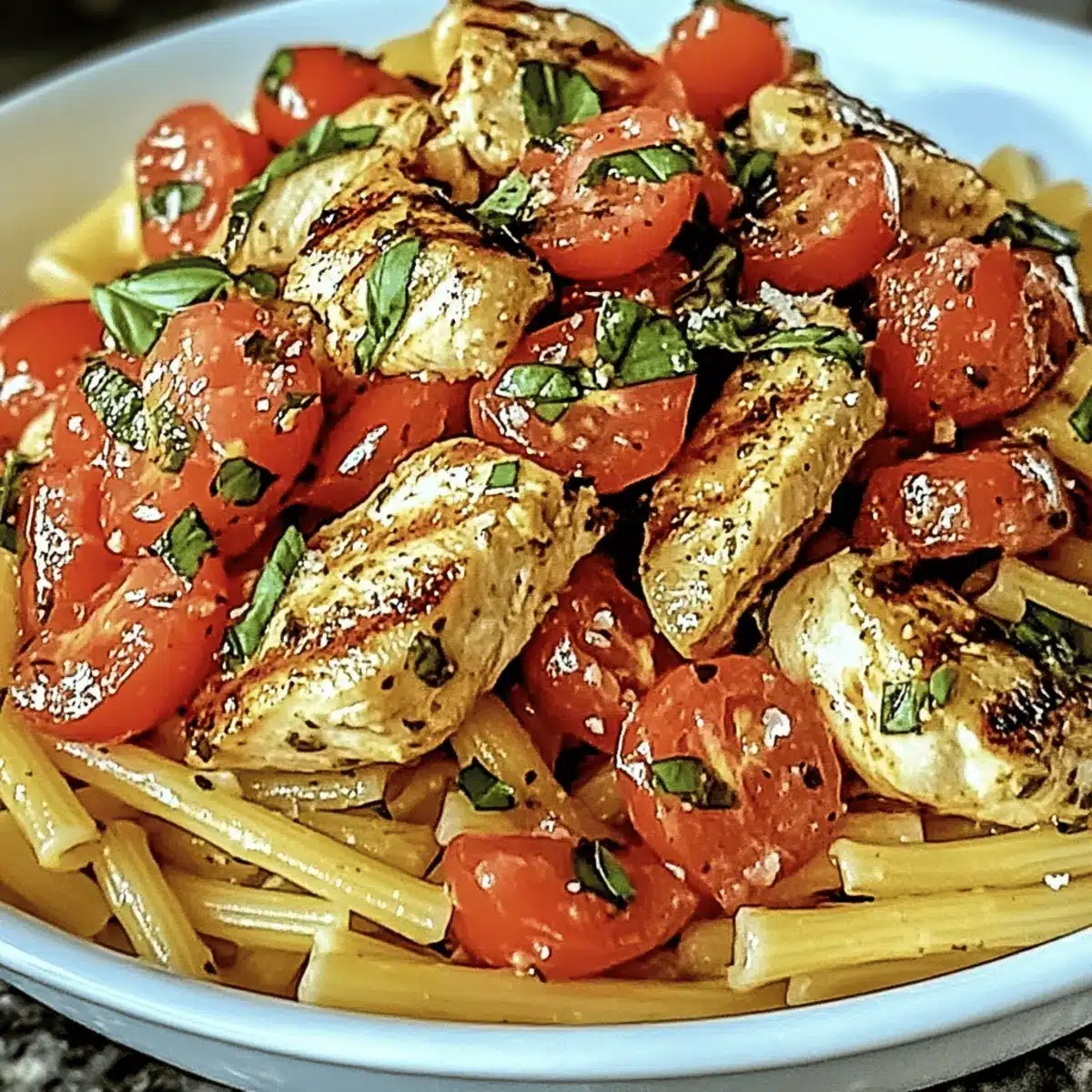 Cozy Bruschetta Chicken Pasta Dinner