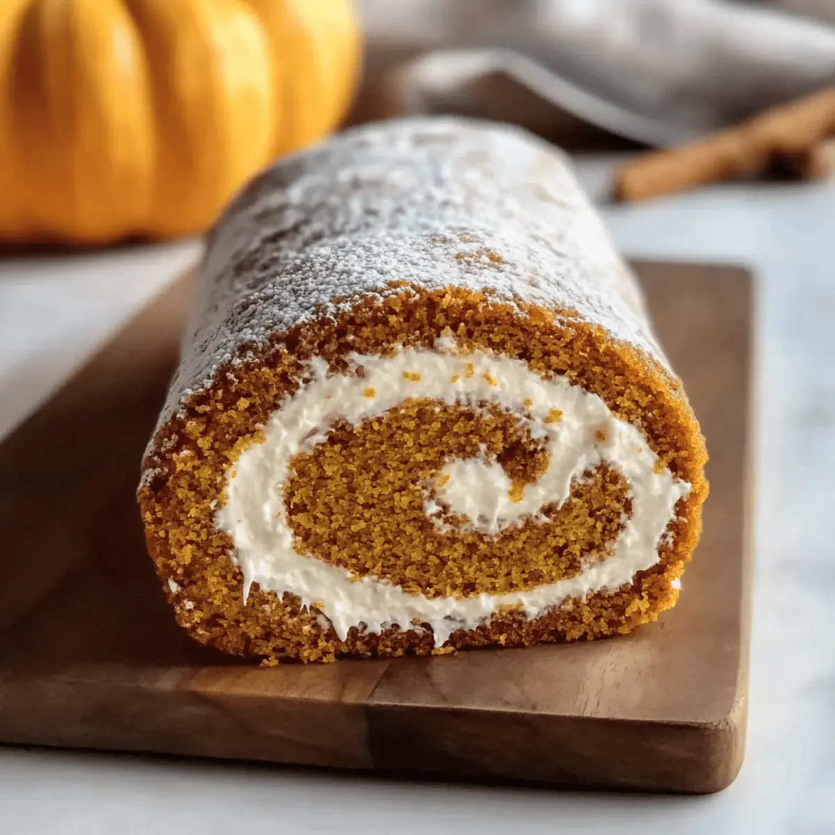 Creamy Pumpkin Spice Roll Cake