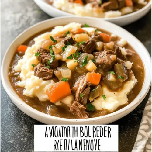 Fall Apple Cider Stew over Mashed Potatoes