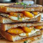 Caramelized Peach & Brie Grilled Sandwiches