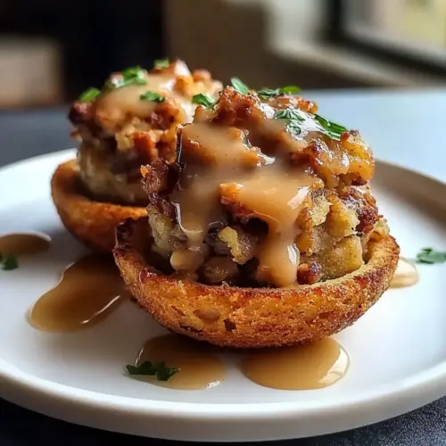 Muffin Tin Turkey & Stuffing Cups With Gravy
