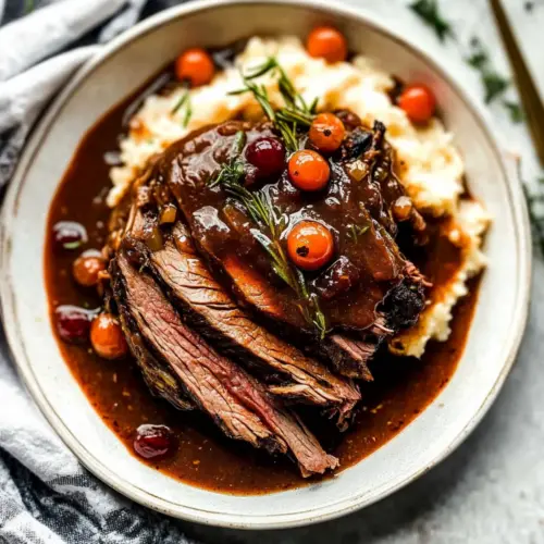 Christmas Roast Beef with Red Wine Gravy