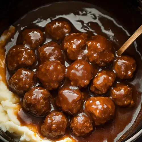 Slow Cooker Salisbury Steak Meatballs