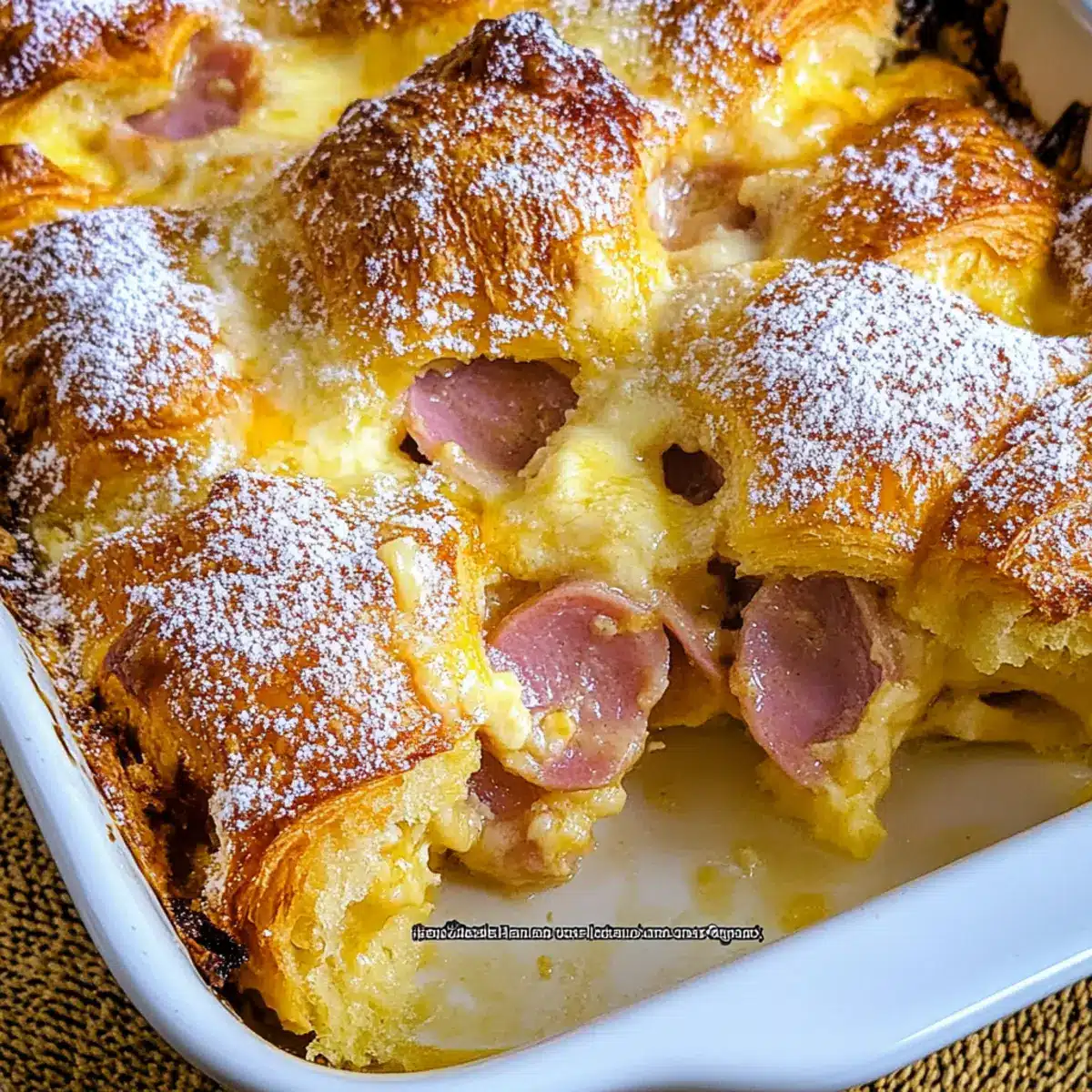 Ham and Cheese Croissant Breakfast Casserole