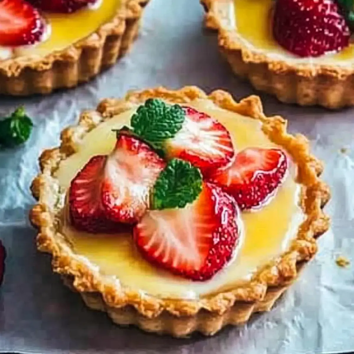 Strawberry Honey Custard Tarts & Lemon Curd