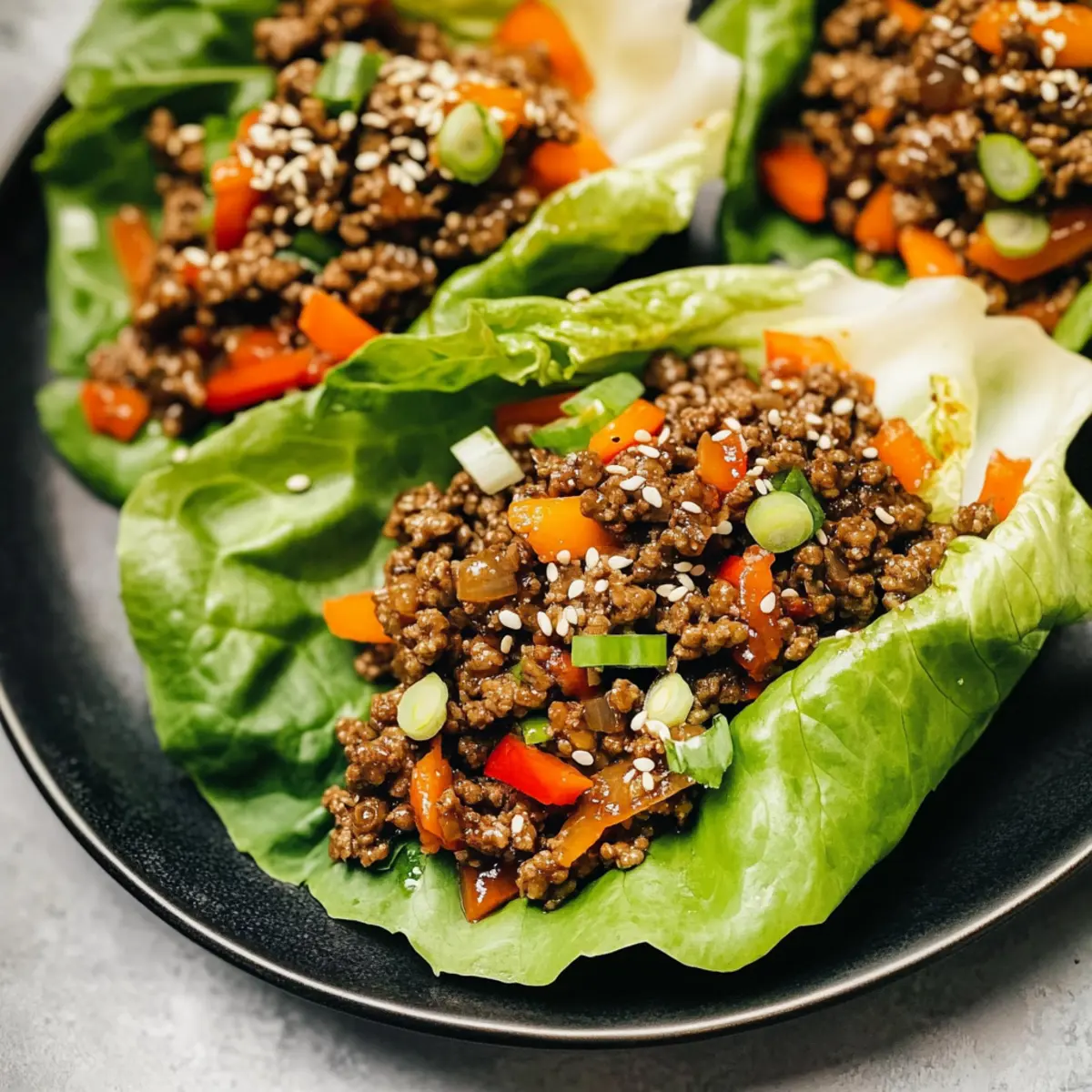 Asian-Style Ground Beef Lettuce Wraps