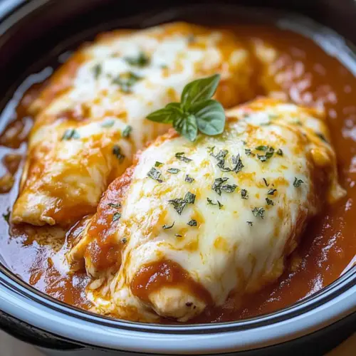 Slow Cooker Cheesy Mozzarella Chicken