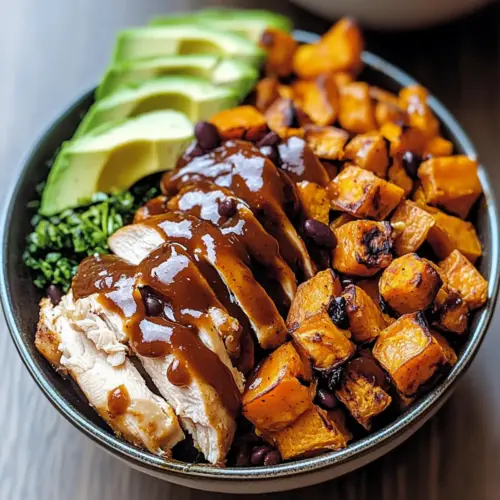 BBQ Chicken & Roasted Sweet Potato Bowls