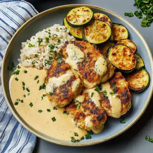Creamy Lemon Butter Chicken with Crispy Zucchini Delight