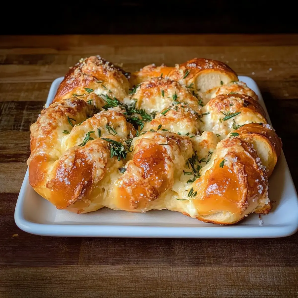 Mozzarella Stuffed Rosemary Parmesan Soft Pretzels Recipe