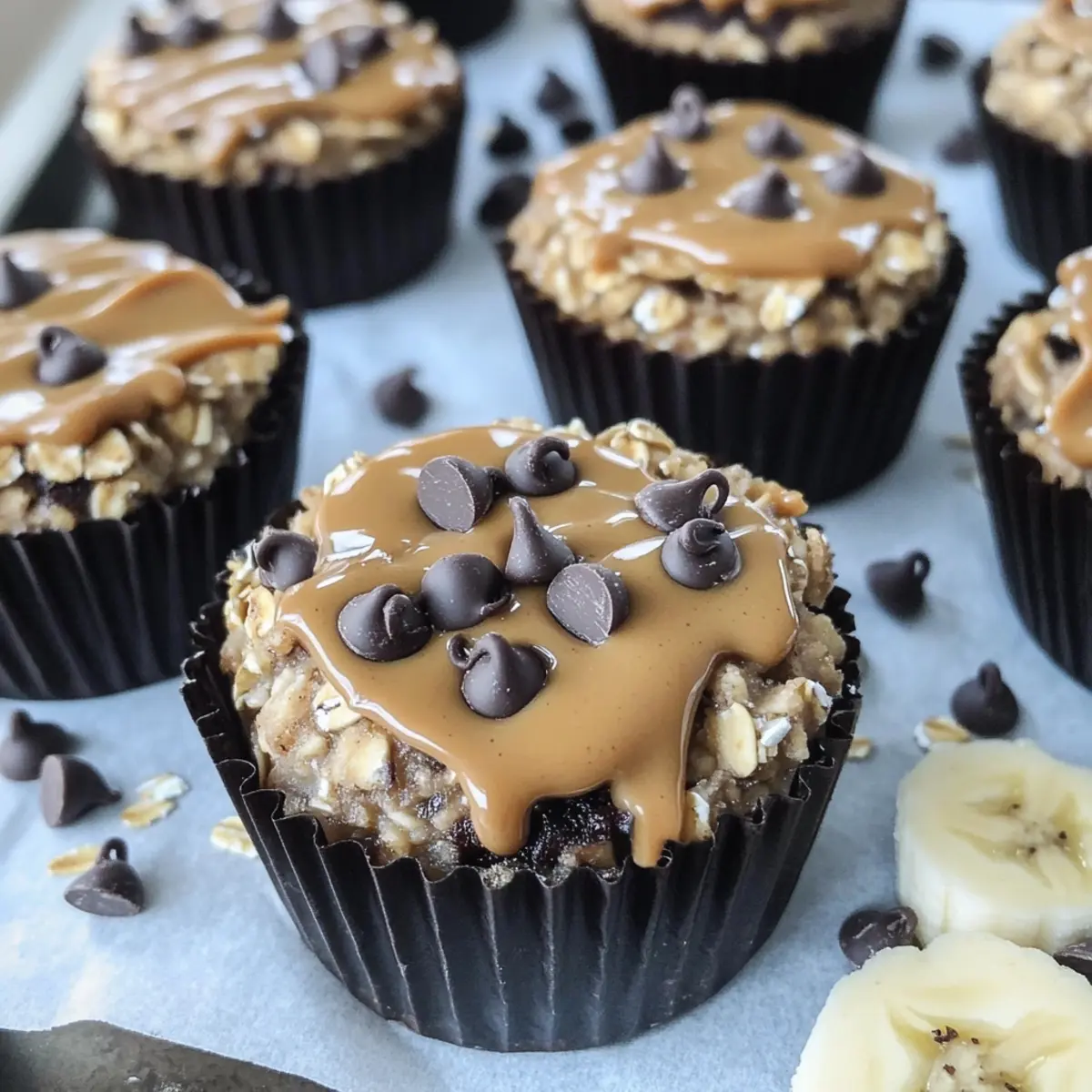Peanut Butter Banana Baked Oatmeal Cups