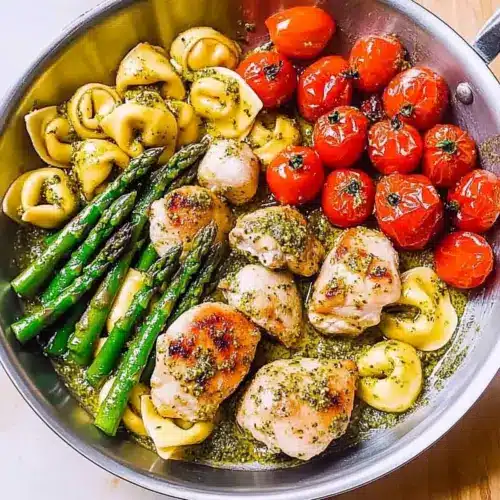 Pesto Chicken Tortellini and Veggies